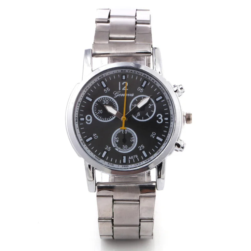 Men Watches Fashion Geneva Watches Stainless Steel Quartz Wristwatches Men Sports Watches Mens Watches Relogio Masculino Reloj
