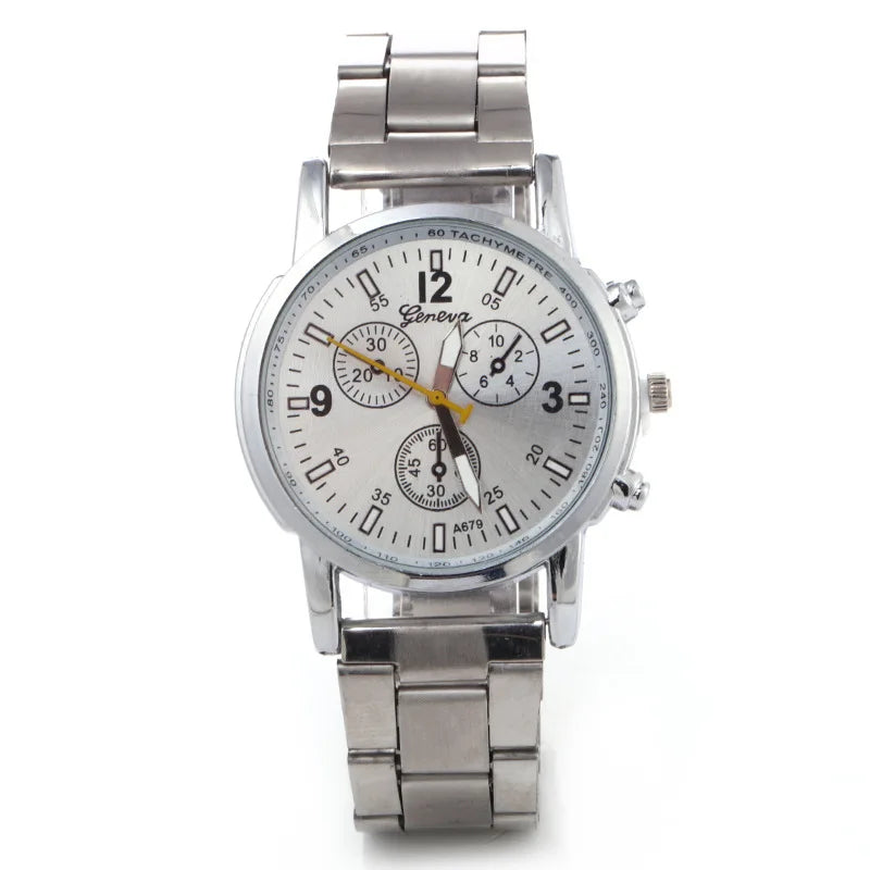 Men Watches Fashion Geneva Watches Stainless Steel Quartz Wristwatches Men Sports Watches Mens Watches Relogio Masculino Reloj