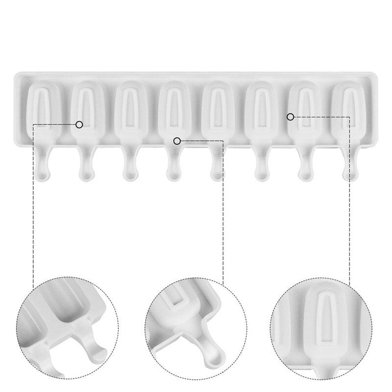 Ice Cream Tray Popsicle Stick - Allforhome 8/4/1 Hole Silicone