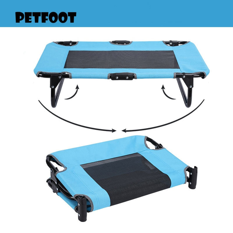 Elevated Dog Bed With Mesh Summer Cool Breathable Pet House Portable Detachable Cat Cot Puppy Sleep Camping Kennel
