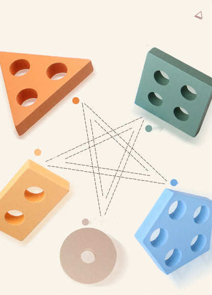 Montessori Toys For 3- 6 Year Old Boys Girls-Wooden Sorting & Stacking Toys For Baby Toddlers