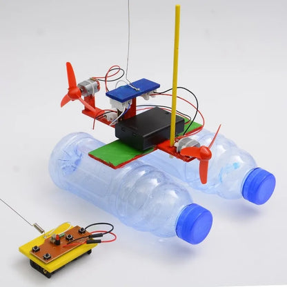 New Technology Small Toys DIY Remote Control Wind Ship Model Scientific Experiment Material Boy Gift Collection