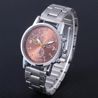 Men Watches Fashion Geneva Watches Stainless Steel Quartz Wristwatches Men Sports Watches Mens Watches Relogio Masculino Reloj