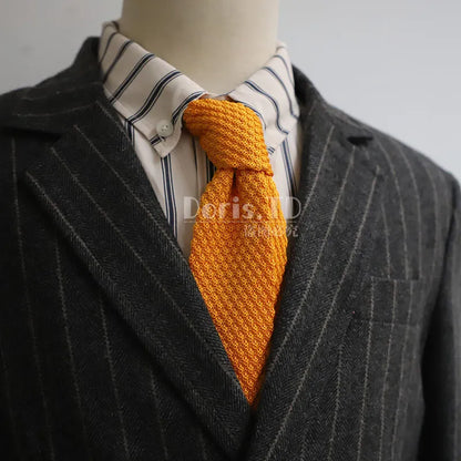 Men's Knitted Tie Solid Colourful Tie Skinny Narrow Slim Knit Warm Neck Gifts For Men Classic Woven Designer Daily Wear Cravat