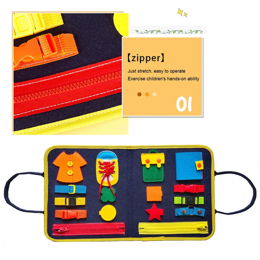 Busy Board Montessori Toys for Toddlers Sensory Toy Preschool Learning Educational Travel Activities For Boys Fine Motor Skills