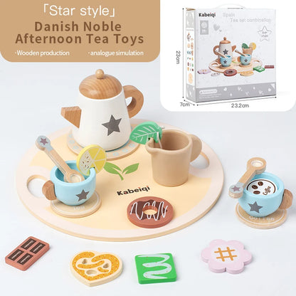 Children's simulation wooden toys, tea set sets, pretend games, baby educational toys, birthday and holiday gifts