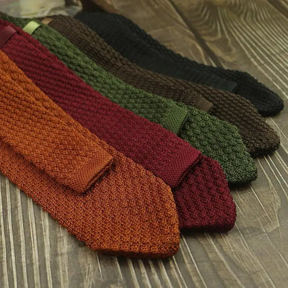 New Style Gradient Fashion Men's Solid Colourful Tie Knitted Ties Necktie Normal Slim Classic Woven Cravate Narrow Neckties