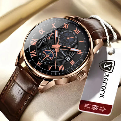 Men Watch Fashion Top Luxury Sport Men's Wristwatch Waterproof Luminous Leather Date Quartz Watches Man clock