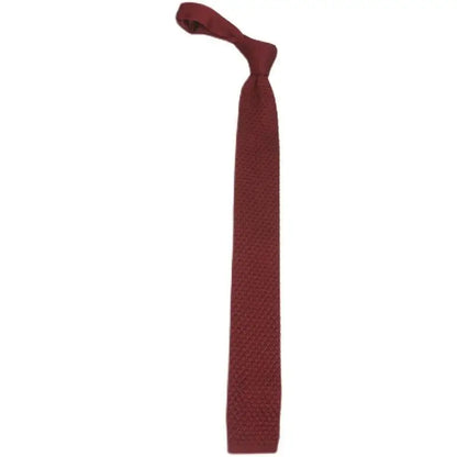 New Fashion Knitted Ties For Men British Casual Preppy Chic Solid Brown Black Neckties Women 6CM Red Narrow Soft Neck Tie Cravat