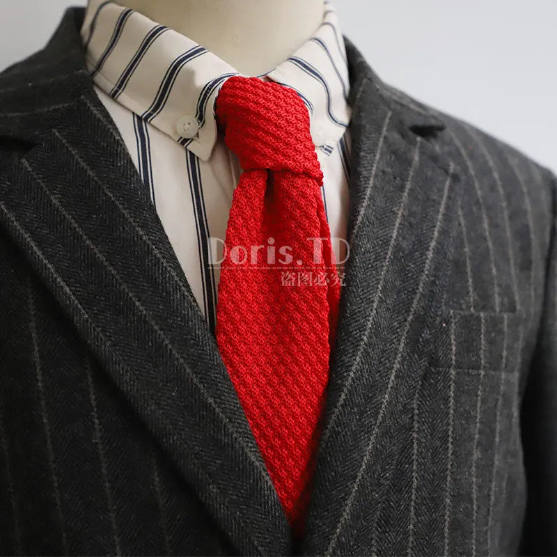 Men's Knitted Tie Solid Colourful Tie Skinny Narrow Slim Knit Warm Neck Gifts For Men Classic Woven Designer Daily Wear Cravat