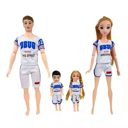 Fashion Wear Kids Toys Doll Clothes Mini Dress Dad Mom Baby Family Outfit Accessories For Dolls DIY Birthday Gift