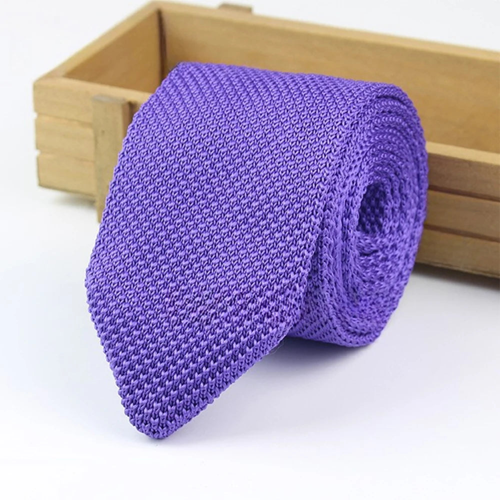New Style Gradient Fashion Men's Solid Colourful Tie Knitted Ties Necktie Normal Slim Classic Woven Cravate Narrow Neckties