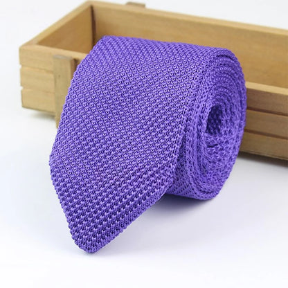 New Style Gradient Fashion Men's Solid Colourful Tie Knitted Ties Necktie Normal Slim Classic Woven Cravate Narrow Neckties