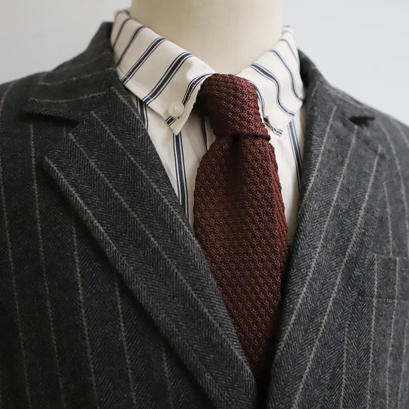 Men's Knitted Tie Solid Colourful Tie Skinny Narrow Slim Knit Warm Neck Gifts For Men Classic Woven Designer Daily Wear Cravat