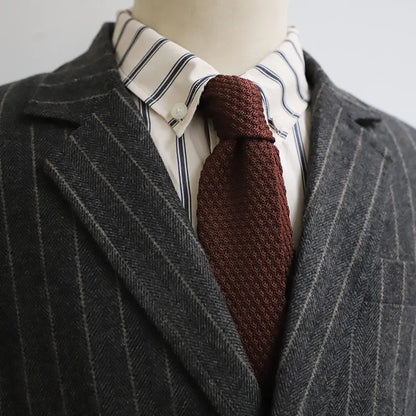 Men's Knitted Tie Solid Colourful Tie Skinny Narrow Slim Knit Warm Neck Gifts For Men Classic Woven Designer Daily Wear Cravat