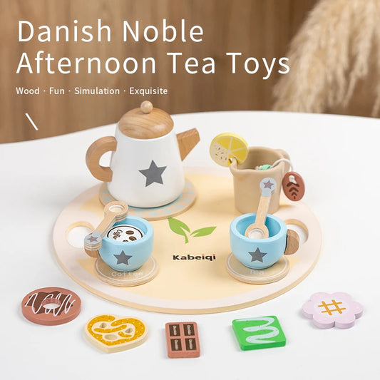 Children's simulation wooden toys, tea set sets, pretend games, baby educational toys, birthday and holiday gifts
