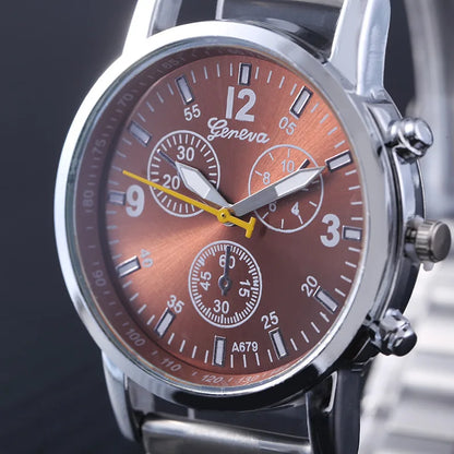 Men Watches Fashion Geneva Watches Stainless Steel Quartz Wristwatches Men Sports Watches Mens Watches Relogio Masculino Reloj