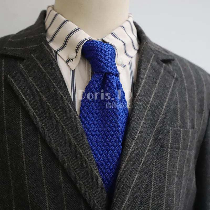 Men's Knitted Tie Solid Colourful Tie Skinny Narrow Slim Knit Warm Neck Gifts For Men Classic Woven Designer Daily Wear Cravat