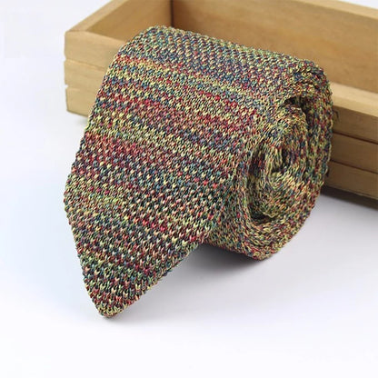 New Style Gradient Fashion Men's Solid Colourful Tie Knitted Ties Necktie Normal Slim Classic Woven Cravate Narrow Neckties