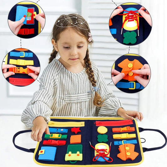 Busy Board Montessori Toys for Toddlers Sensory Toy Preschool Learning Educational Travel Activities For Boys Fine Motor Skills