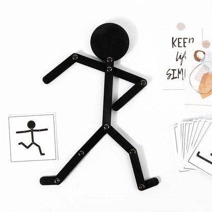 Kids Montessori Toys Wooden Early Learning Educational Puzzles Sporty Pose Jigsaw Improve Hands-on Skill Busy Board Gifts