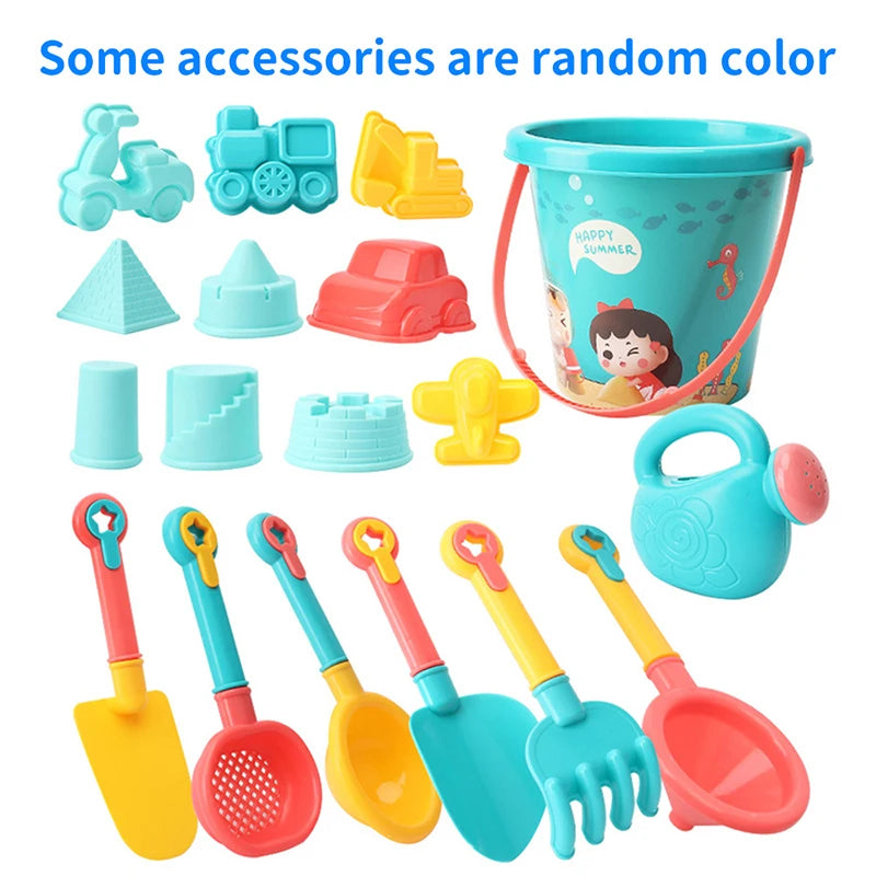 Children Beach Toys Summer Outdoor Games Sand Play Plastic Bucket Watering Bottle Shovels Kids Beach Water Game Toys Tools Gifrs