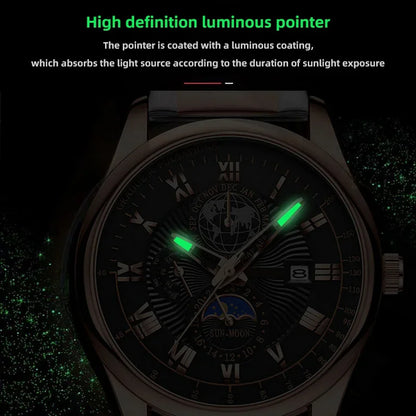 Men Watch Fashion Top Luxury Sport Men's Wristwatch Waterproof Luminous Leather Date Quartz Watches Man clock
