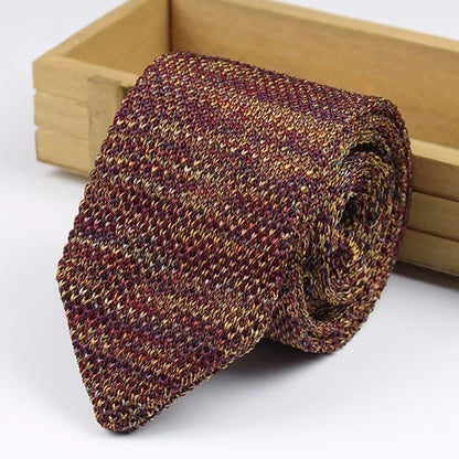 New Style Gradient Fashion Men's Solid Colourful Tie Knitted Ties Necktie Normal Slim Classic Woven Cravate Narrow Neckties