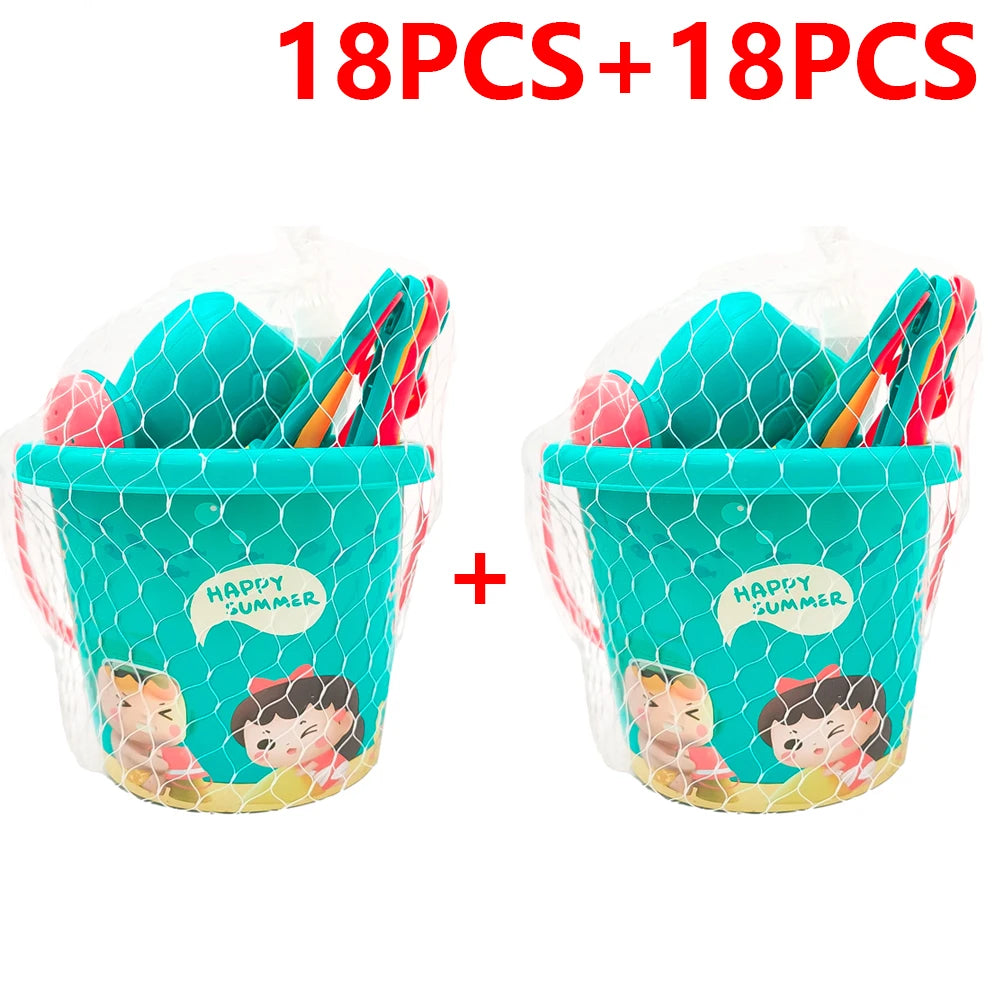 Children Beach Toys Summer Outdoor Games Sand Play Plastic Bucket Watering Bottle Shovels Kids Beach Water Game Toys Tools Gifrs