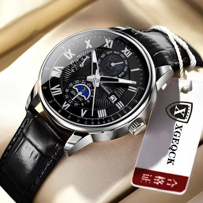 Men Watch Fashion Top Luxury Sport Men's Wristwatch Waterproof Luminous Leather Date Quartz Watches Man clock