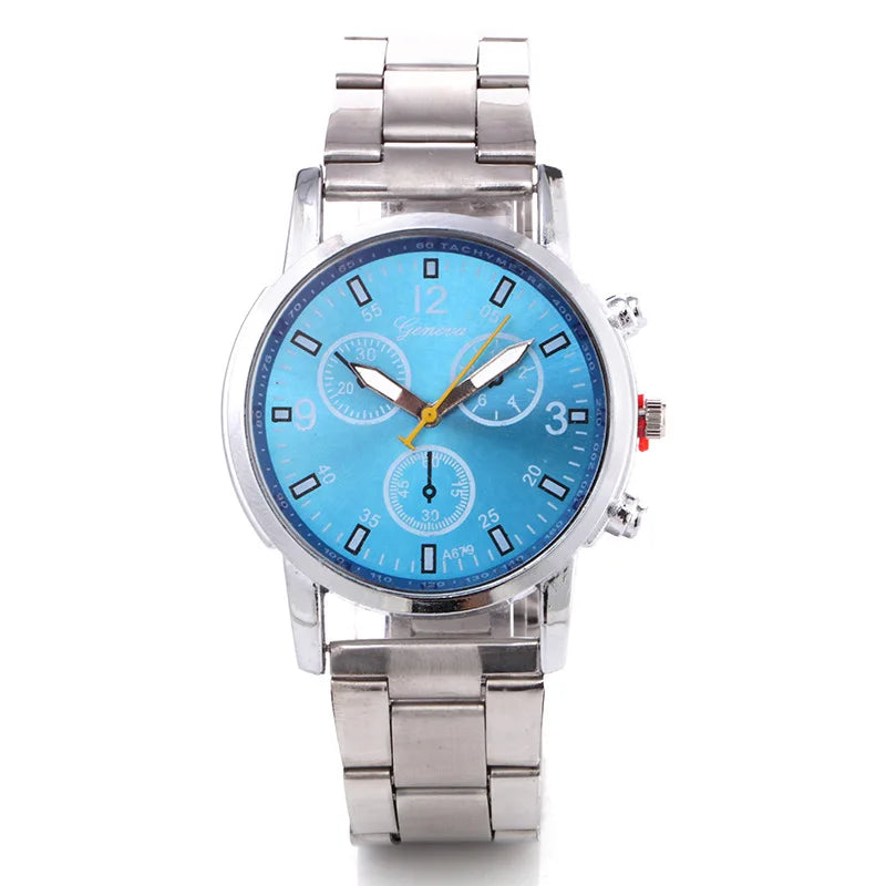 Men Watches Fashion Geneva Watches Stainless Steel Quartz Wristwatches Men Sports Watches Mens Watches Relogio Masculino Reloj