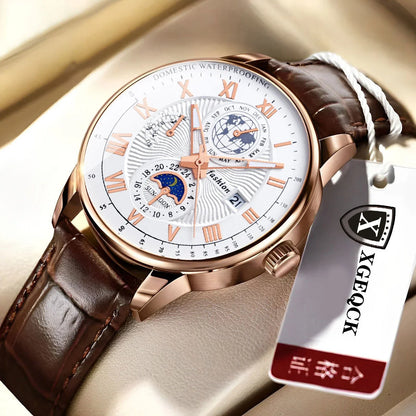 Men Watch Fashion Top Luxury Sport Men's Wristwatch Waterproof Luminous Leather Date Quartz Watches Man clock