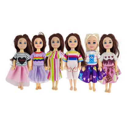 Fashion Wear Kids Toys Doll Clothes Mini Dress Dad Mom Baby Family Outfit Accessories For Dolls DIY Birthday Gift