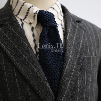 Men's Knitted Tie Solid Colourful Tie Skinny Narrow Slim Knit Warm Neck Gifts For Men Classic Woven Designer Daily Wear Cravat