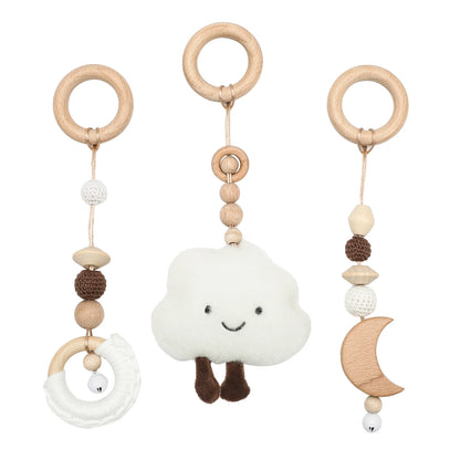 1set Baby Wooden Rattle Toys Play Gym Mobile Hanging Sensory Toys Foldable Play Gym Frame Activity Gym Baby Room Decorations Toy