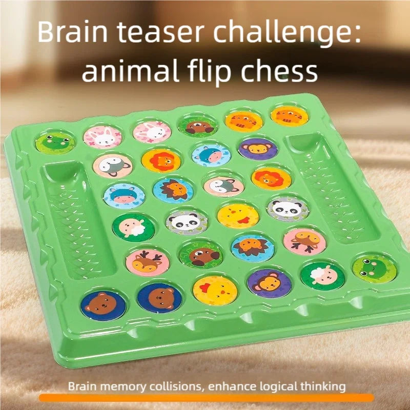 Toys Can Be Played with by Both Boys and Girls, Flip-Flop Chess Toy, Matching Pairs, Two-Player Battle, Animal Memory Explosion Interactive Game, Suitable for Christmas, Spring Festival, New Year's Day, Birthdays, Suitable fo