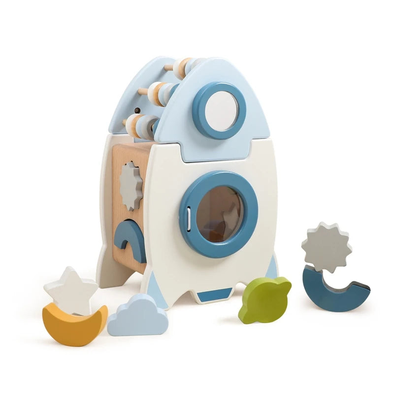 Wooden Educational Toys Baby Wooden Stacked Toy Baby Characters Pretend To Play Toy Baby Room Decoration Kid Building Block Game