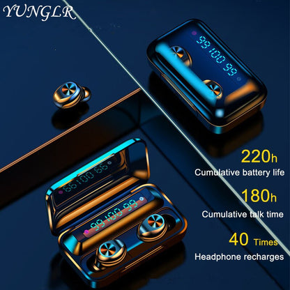 Touch Wireless Bluetooth Earphones Earbuds Power Display F9