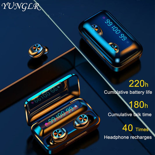Touch Wireless Bluetooth Earphones Earbuds Power Display F9