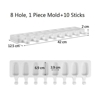 Ice Cream Tray Popsicle Stick - Allforhome 8/4/1 Hole Silicone